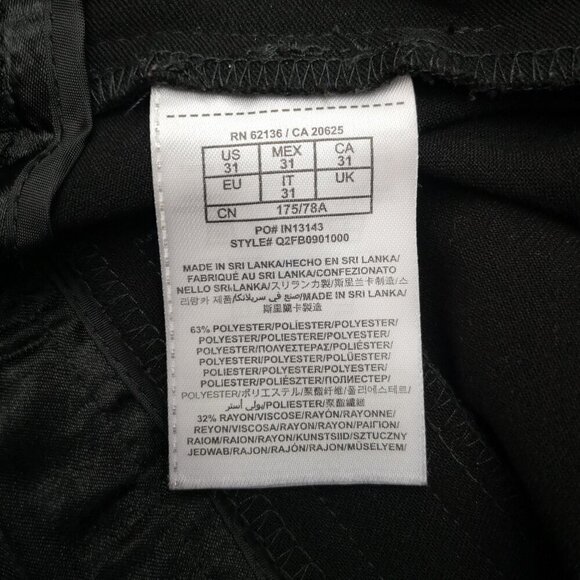 Guess Ladies Size 31 Waist Black Flare Leg Zipper & 2 Clasp Closure Pants - Picture 4 of 13